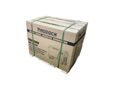 A large cardboard box labeled Paddock Diesel Inverter 5kW Generator by Paddock is secured with green plastic straps and rests on a white pallet, perfect as an emergency backup power source or reliable 5kW generator.