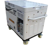 The Paddock Diesel Inverter 5kW Generator by Paddock is a white portable unit with wheels, side handle, control panels, and vents—ideal for emergency backup power supply.
