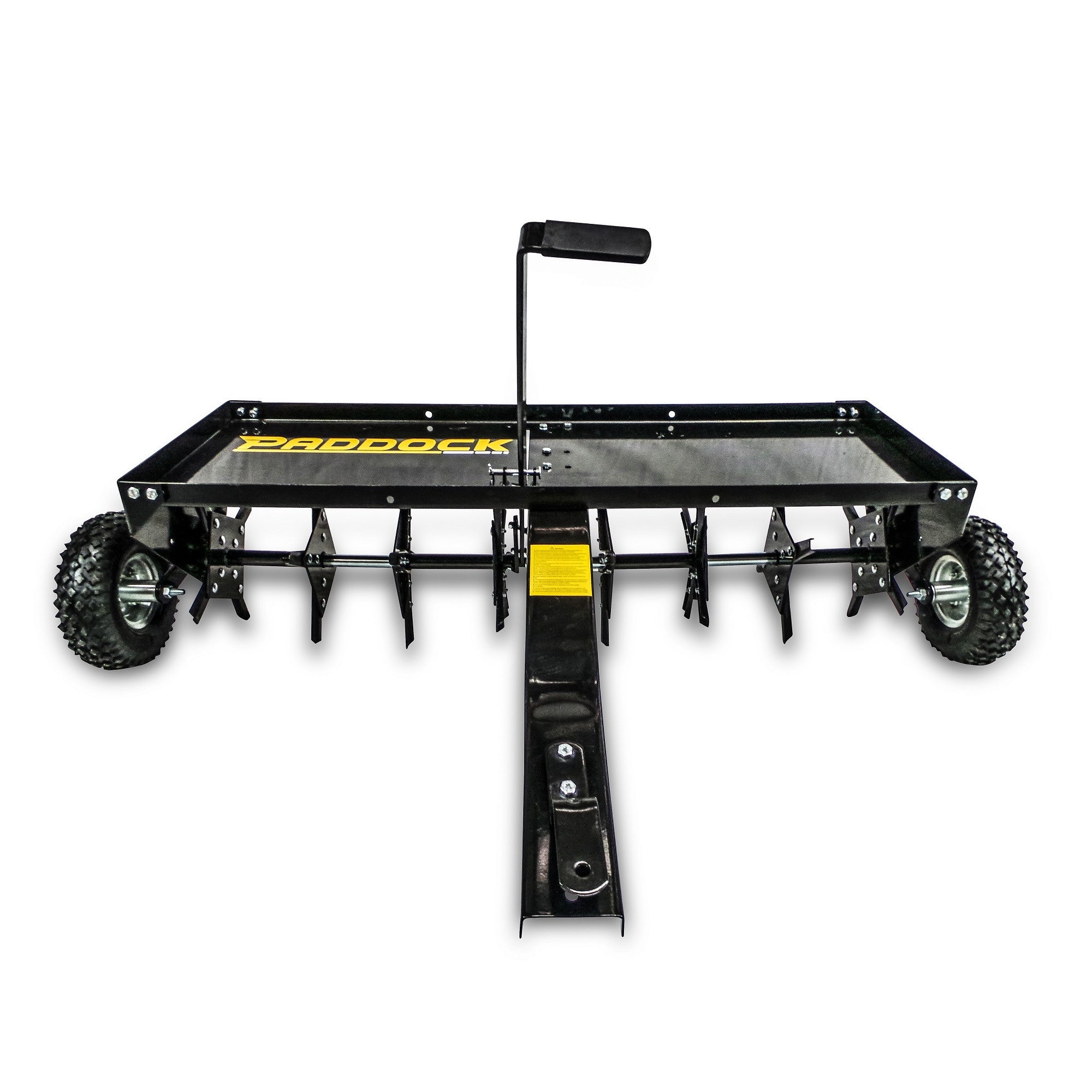 Lawn aerator pull outlet behind mower